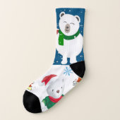 Chaussettes de Noël, ours en peluche de Père Noël (Gauche - extérieur)
