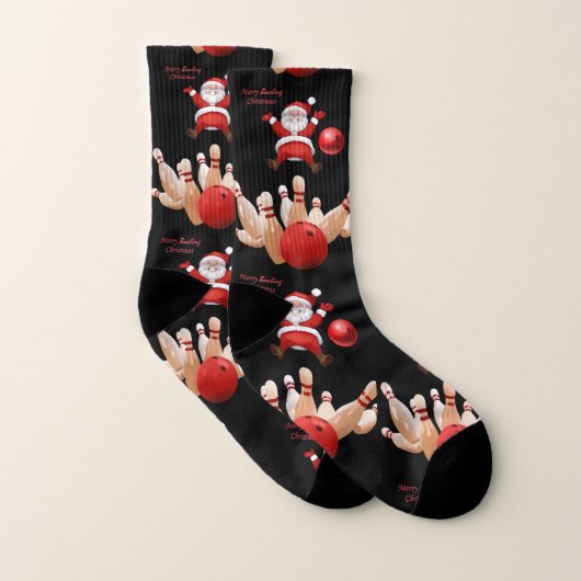 Chaussettes de Noël, Père Noël Bowling (Paire)