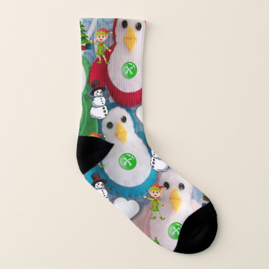 Chaussettes de Noël, Pingouin Snowman (Gauche intérieur)