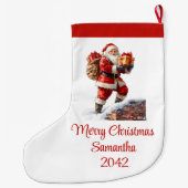 Chaussettes de Noël Rouges et Blanches Chaudes de (Dos)