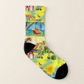 Chaussettes de Noël, Summer Beach Père Noël (Gauche intérieur)
