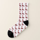 Chaussettes de Noël unisex pour Dachshund rouge et (Gauche - extérieur)