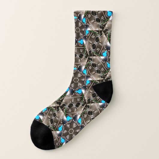 Chaussettes d'équipage de la carte Mixer de Blue S (Gauche - extérieur)