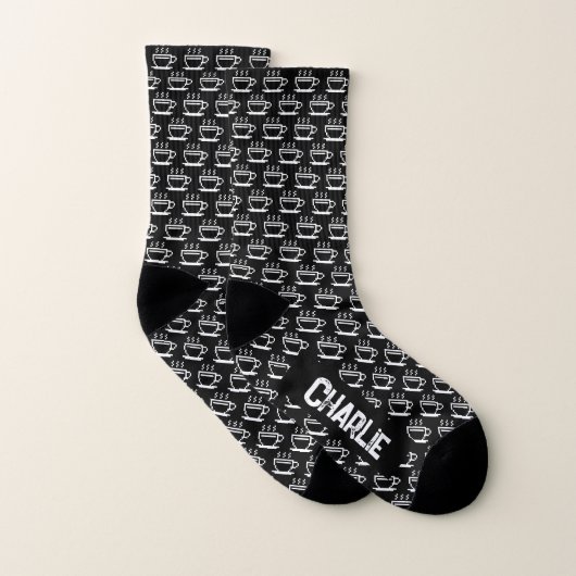 Chaussettes drôles noires et blanches pour hommes (Paire)