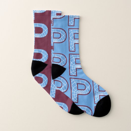 Chaussettes Duo MB Tout-Imprimé Lettre P (Paire)