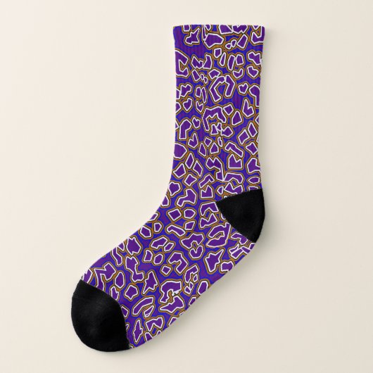 Chaussettes en or violet inspirées par le léopard (Gauche - extérieur)