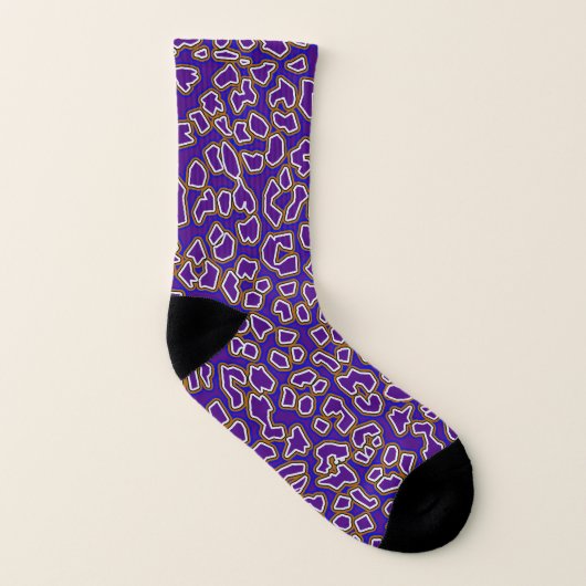 Chaussettes en or violet inspirées par le léopard (Droite extérieur)