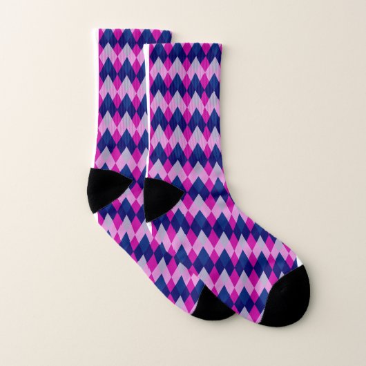 Chaussettes imprimées Diamond Blue Pink (Paire)