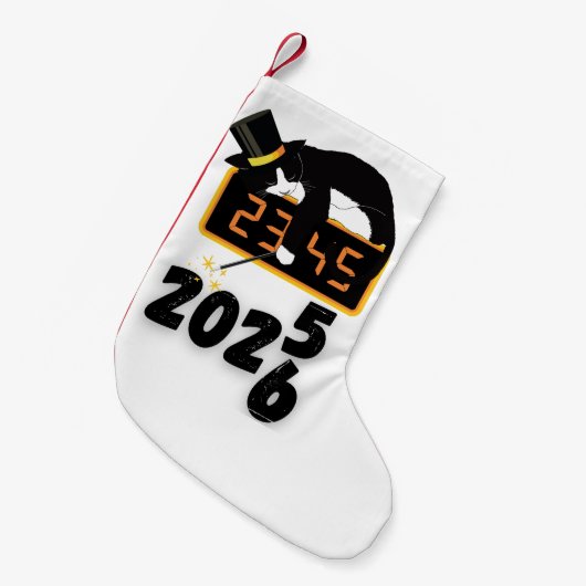 Chaussettes joyeux nouvel an chat (Devant (Accrochage))