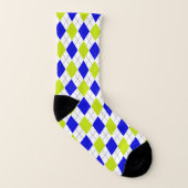 Chaussettes Motif Jacquard bleu et vert (Gauche intérieur)