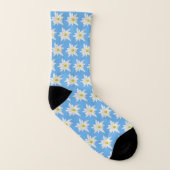 Chaussettes Motifs à fleurs bleu et blanc Edelweis (Droite extérieur)