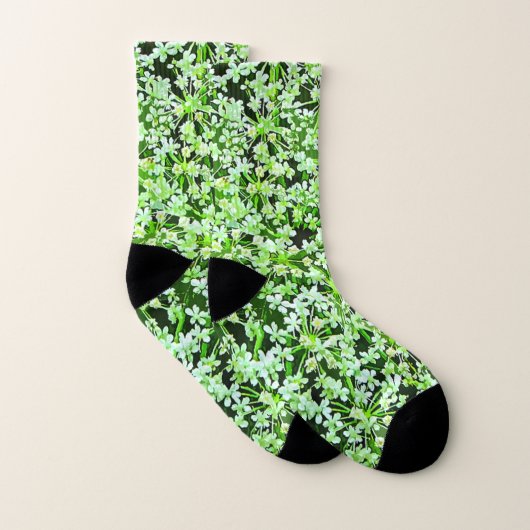 Chaussettes Motifs Green Floral Queen Annes Lace (Paire)