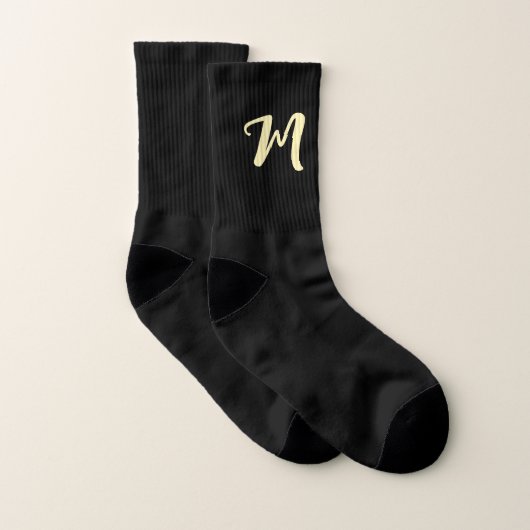 Chaussettes personnalisées avec nom en noir et or (Paire)