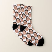 Chaussettes photo personnalisées Funny Face - Blan (Paire)