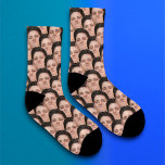 Chaussettes photo personnalisées Funny Overlapping<br><div class="desc">Faites des chaussettes amusantes recouvertes de votre visage ou d'un ami avec ce modèle facile à utiliser. téléchargez simplement un découpage du visage ou de l'objet que vous utilisez pour l'utiliser avec un arrière - plan transparent, et voilà ! assurez-vous de rogner l'image aussi serré que possible sur le visage/l'objet....</div>