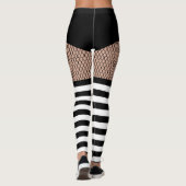 Chaussettes rayées noires et blanches Leggings de  (Dos)
