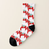 Chaussettes rouges de cheval de Dala (Gauche - extérieur)