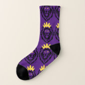 Chaussettes Tout-Sur-Imprimé de tête de lion viole (Gauche - extérieur)