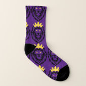 Chaussettes Tout-Sur-Imprimé de tête de lion viole (Gauche intérieur)