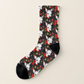 Chaussettes Tout-Sur-Imprimé Motif rétro Christmas (Gauche - extérieur)