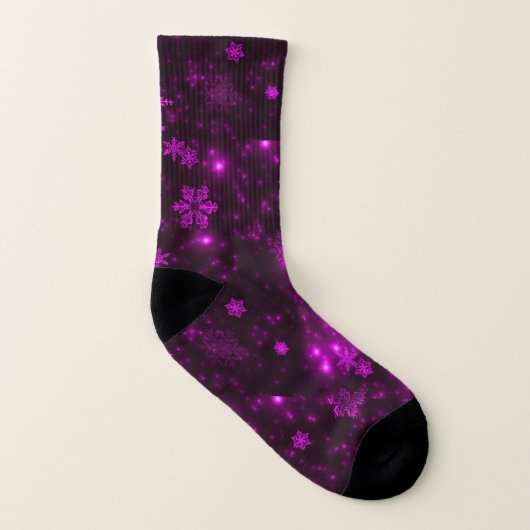 Chaussettes Tout-Sur-Imprimé Violet Profond (Gauche intérieur)