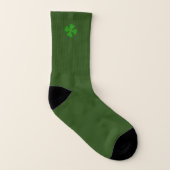 Chaussettes vert-foncé de shamrock chanceux (Droite extérieur)