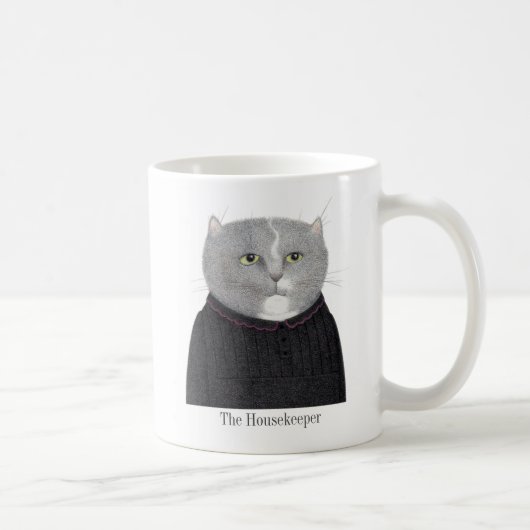 CHAUSSEUR CHAT Mug blanc + Texte (Droite)