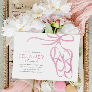 Chaussons de Ballet Rose Invitation de fête d'anni