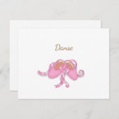 Chaussons de ballet rose mignonne Carte de note Da (Devant / Derrière)