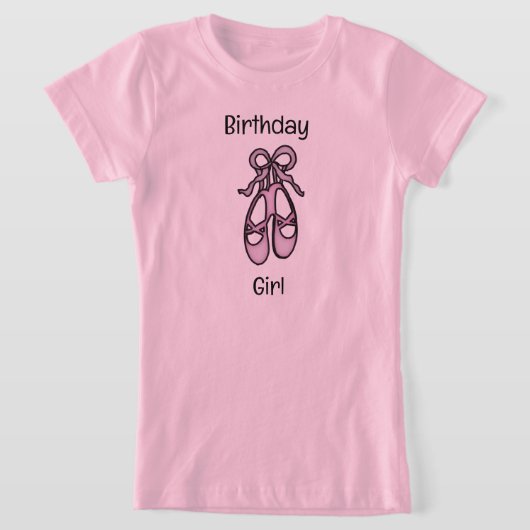 Chaussons de ballet T-shirt fille d'anniversaire (Poser)