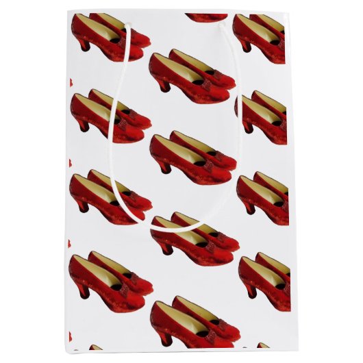 Chaussons Rouges Ruby Chaussures Sac Cadeau Moyen (Devant)