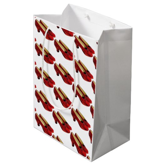 Chaussons Rouges Ruby Chaussures Sac Cadeau Moyen (Dos Angle)