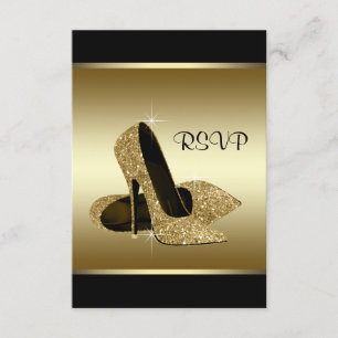 Chaussure à talon haut en or noir RSVP