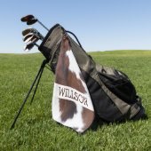 Chaussure de vache Brown et blanc serviette de gol (Vert)