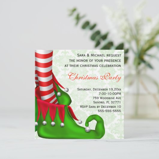 Chaussure Elf Moderne Noël Invitation (Debout devant)