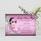 Chaussure et dentelle Baby shower Invitation (Debout devant)