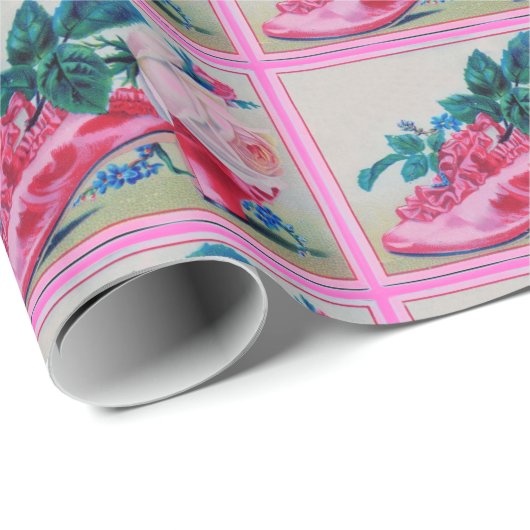 Chaussure fantaisie Avec Papier Cadeau Rose (Coin rond)