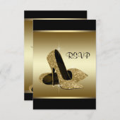 Chaussure haute talon en or noir RSVP (Devant / Derrière)
