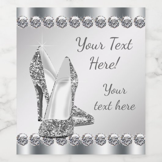 Chaussure haute talon Étiquettes bouteille de vin (Étiquettes simples)