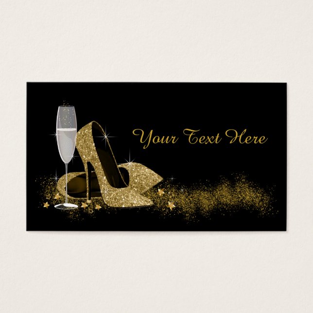 Chaussure haute talon noir et or (Devant)