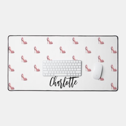 Chaussure rose blanc nom glamour (Clavier et souris)