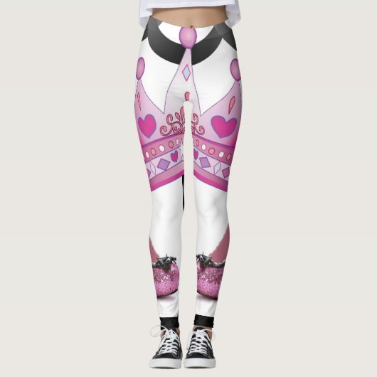 chaussures à couronne rose leggings (Devant)
