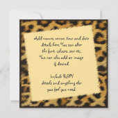 Chaussures à motif léopard 'Sweet 16', invitation (Dos)