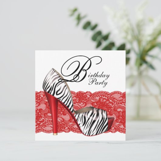Chaussures à talon élevé invitations Red Zebra Par (Debout devant)