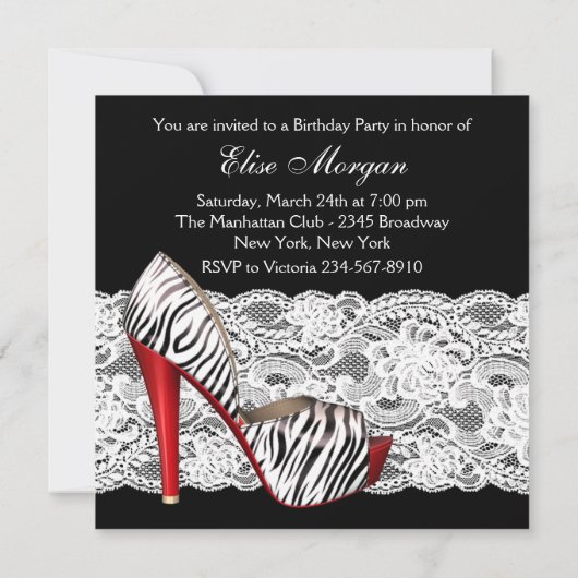 Chaussures à talon élevé invitations Red Zebra Par (Dos)