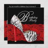 Chaussures à talon élevé invitations Red Zebra Par (Devant / Derrière)