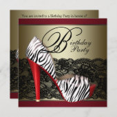 Chaussures à talon élevé invitations Red Zebra Par (Devant / Derrière)
