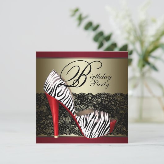 Chaussures à talon élevé invitations Red Zebra Par (Debout devant)