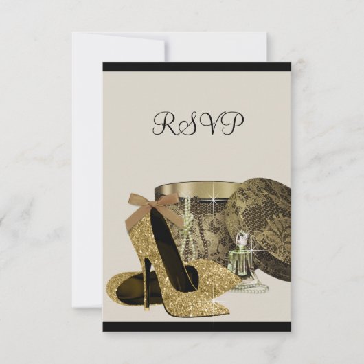 Chaussures à talon haute perles Noir Or RSVP (Devant)