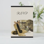 Chaussures à talon haute perles Noir Or RSVP (Debout devant)